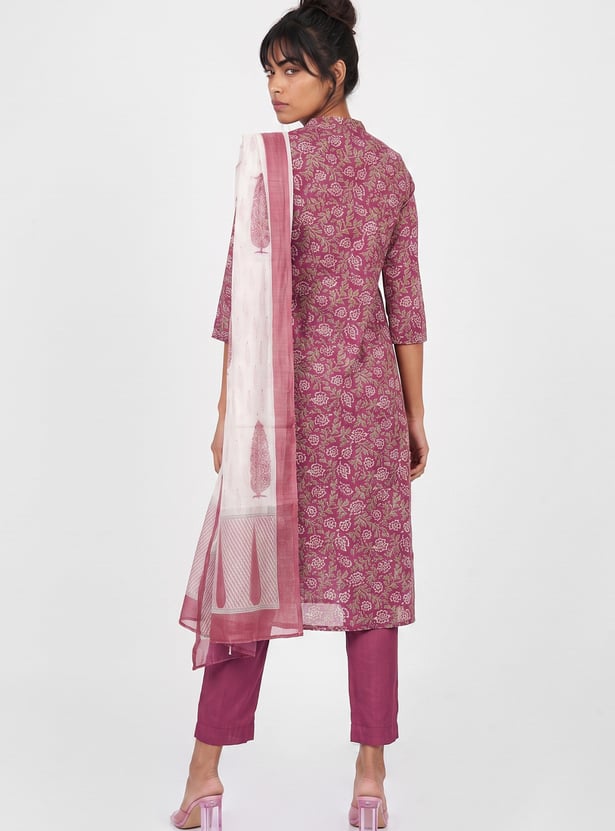 Women Floral Print Straight Kurta Set