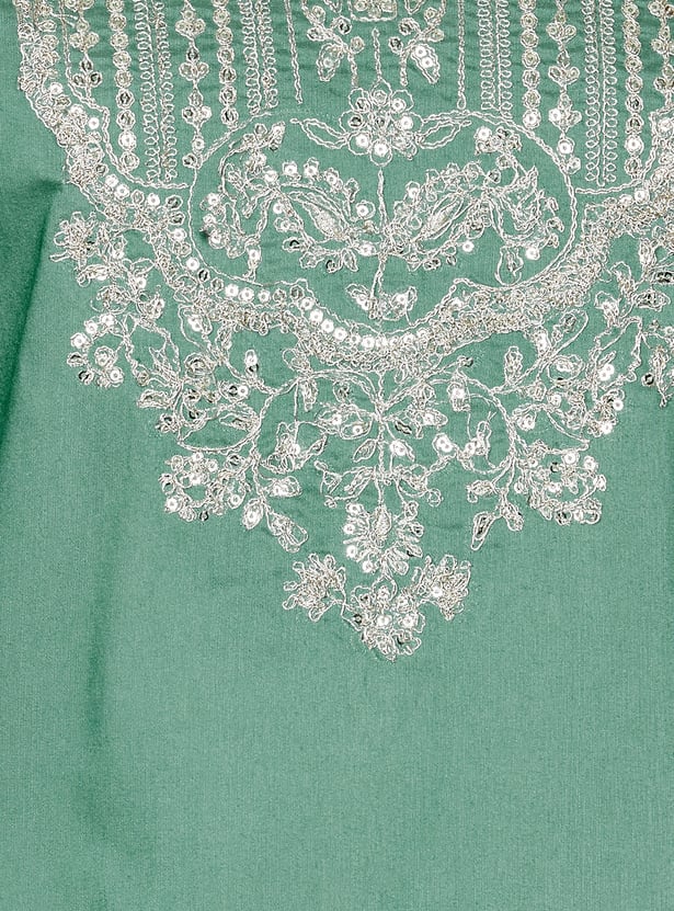 A-Line Embroidered Kurta Set with Dupatta