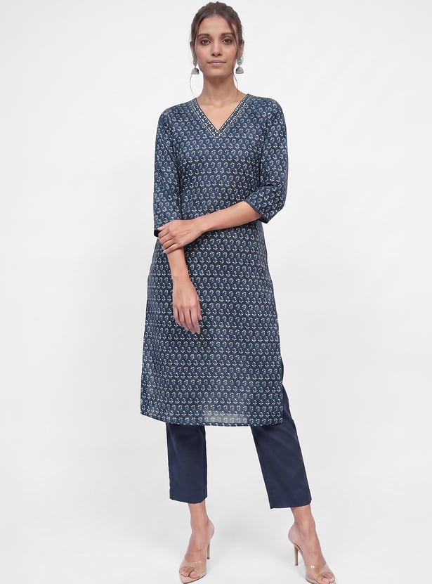 Women Printed Straight Kurta Set