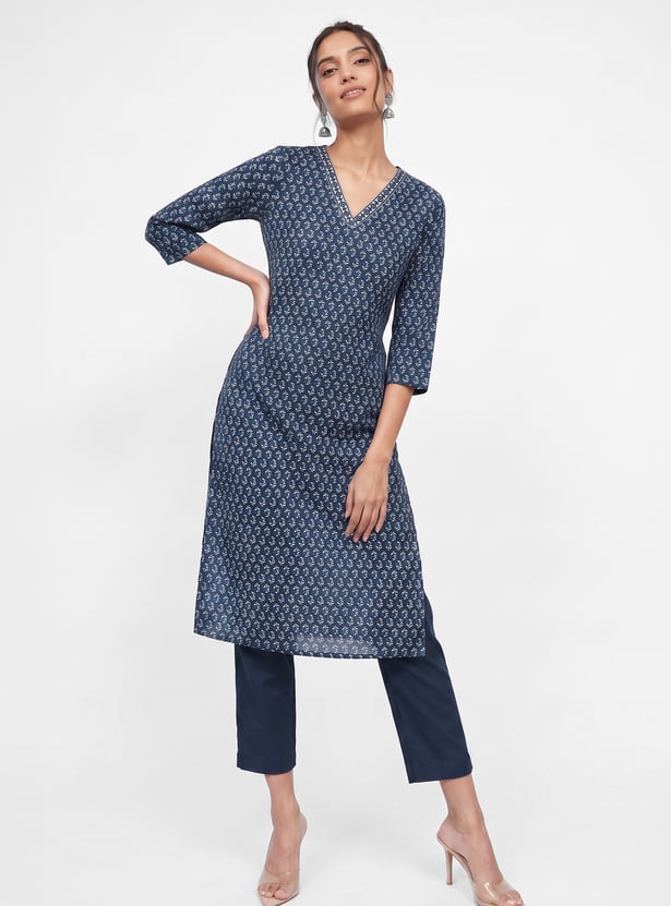 Women Printed Straight Kurta Set