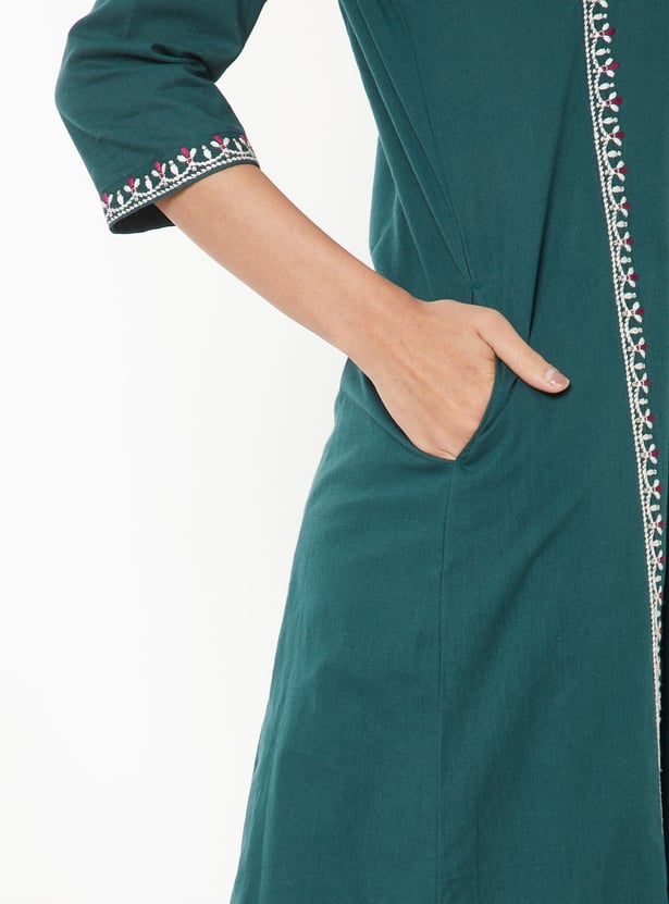 Women Embroidered A-Line Kurta Set