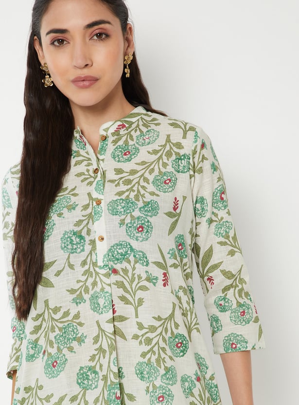 Women Floral Print Straight Kurta Set