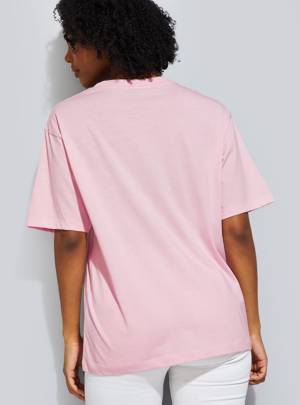 URB_N Women Peanuts Print Oversized T-shirt