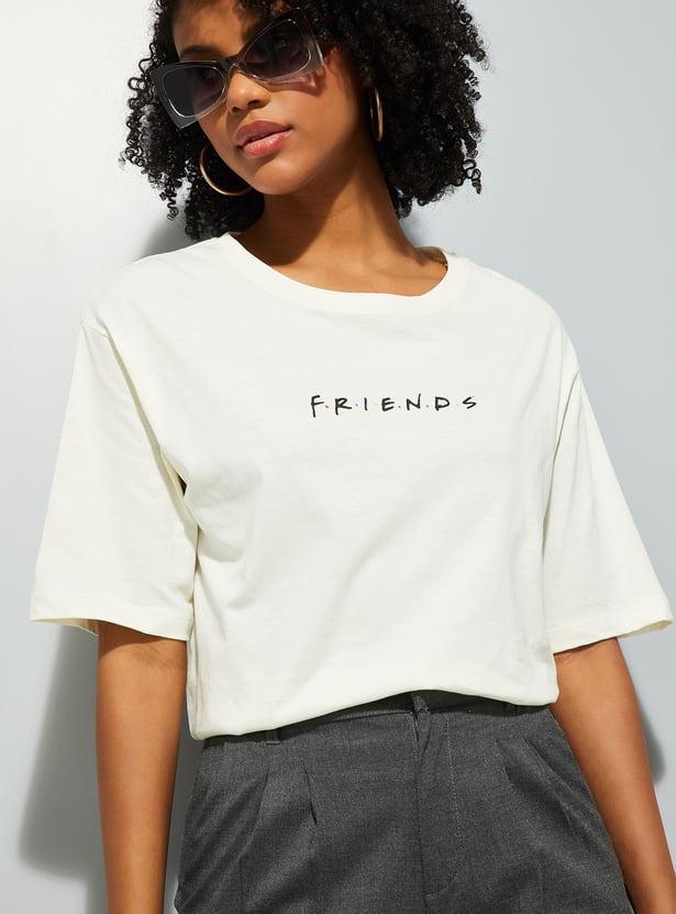 Buy URB_N Women Friends Oversized T-shirt Online at just Rs. 599.0