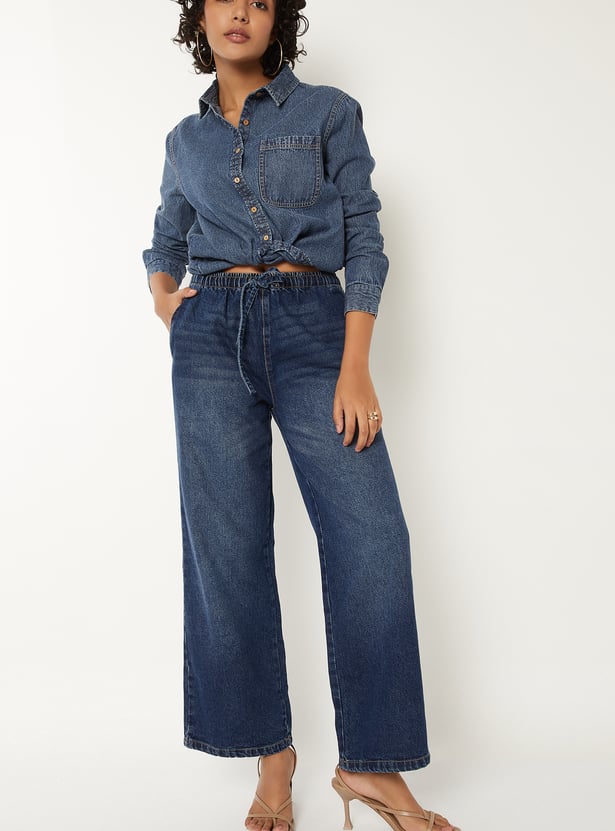 Women Dark Wash Full Length Jeans