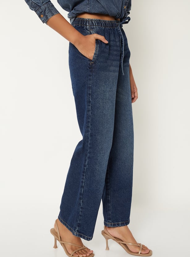Women Dark Wash Full Length Jeans