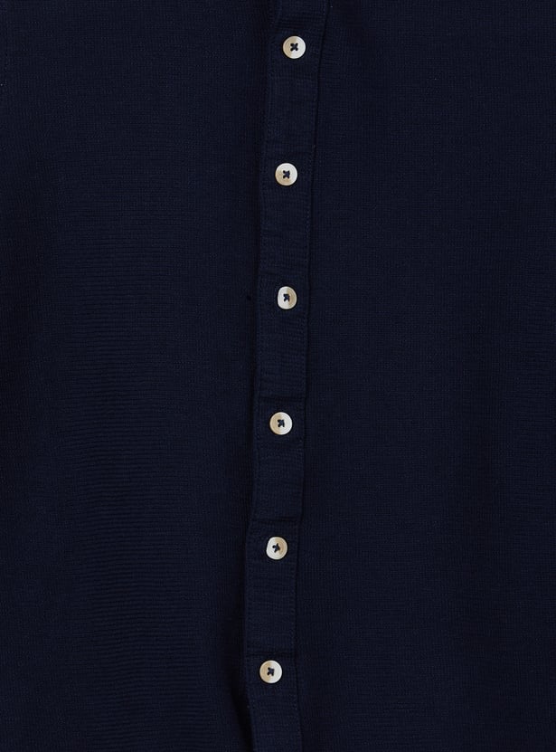 Boys Textured Regular Fit Shirt