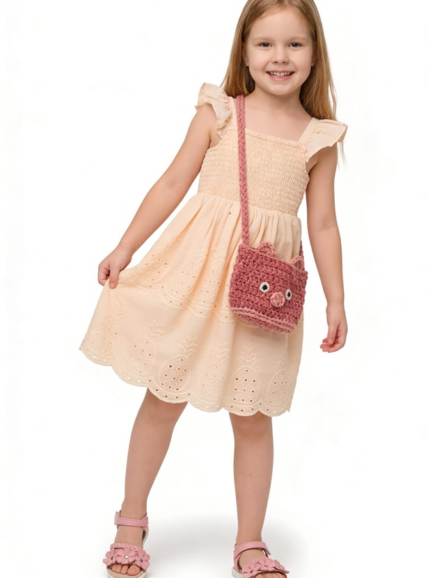 Girls Schiffli Embroidered Dress