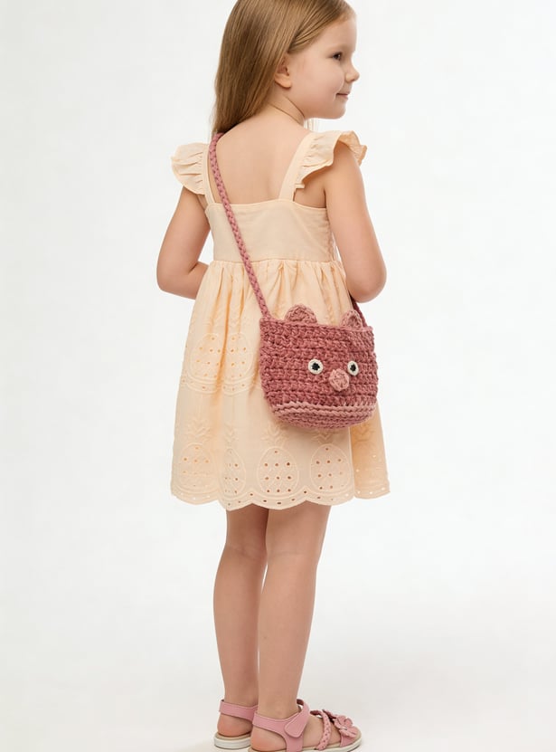 Girls Schiffli Embroidered Dress