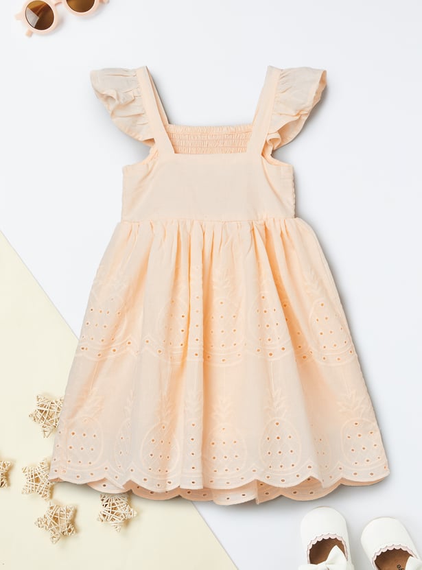Girls Schiffli Embroidered Dress