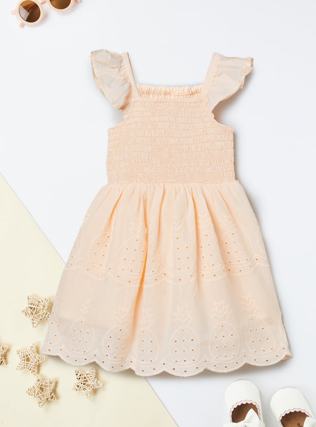Girls Schiffli Embroidered Dress