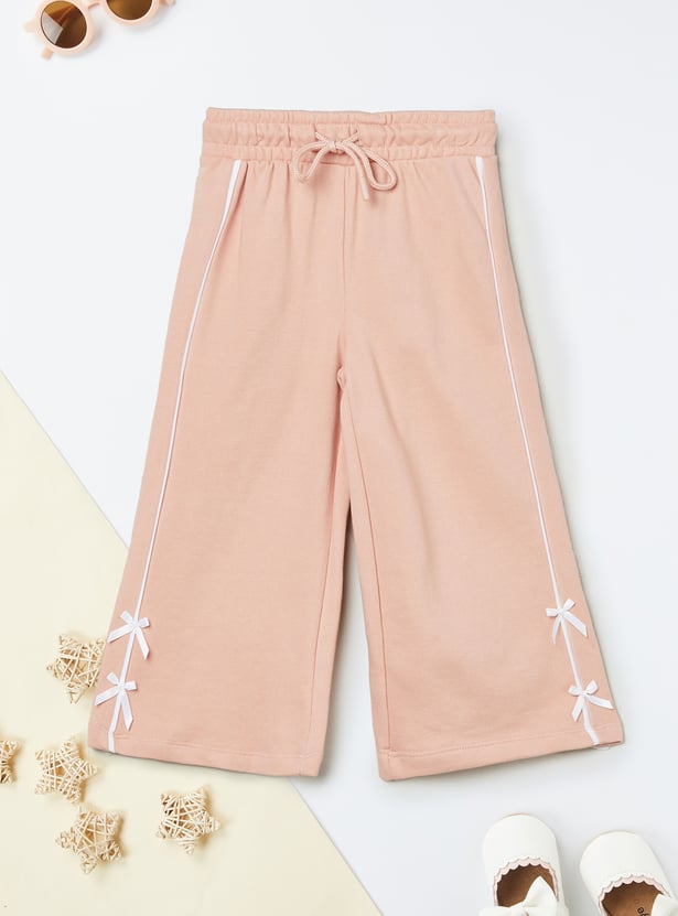Girls Solid Wide Leg Trouser