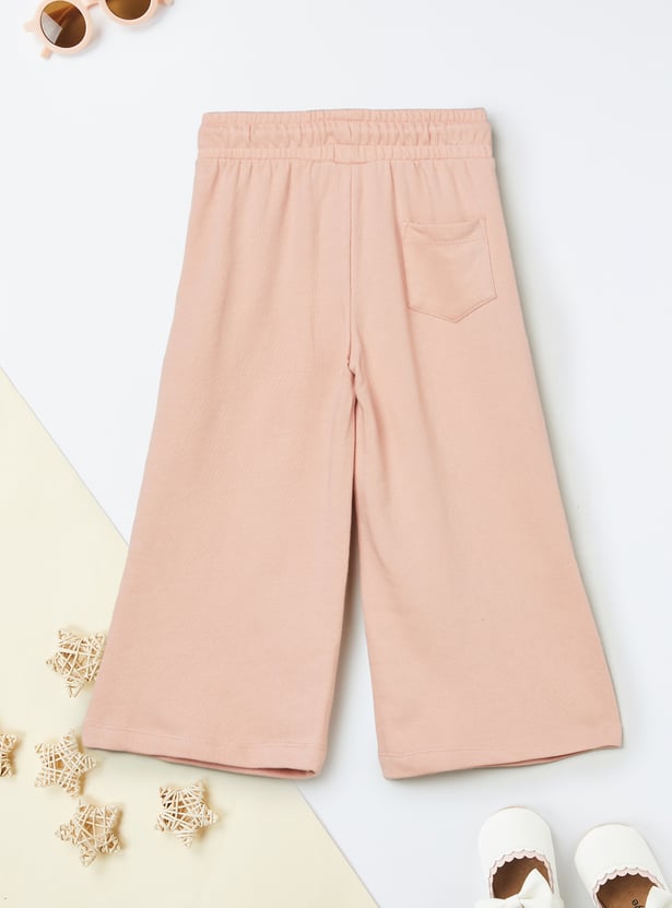 Girls Solid Wide Leg Trouser