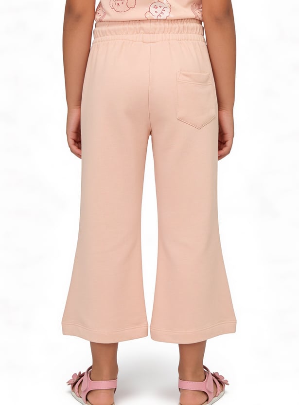 Girls Solid Wide Leg Trouser