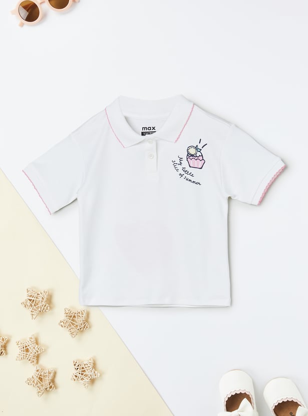 Girls Printed Polo T-shirt