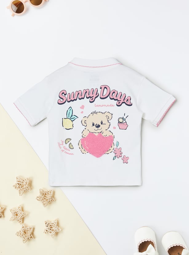 Girls Printed Polo T-shirt