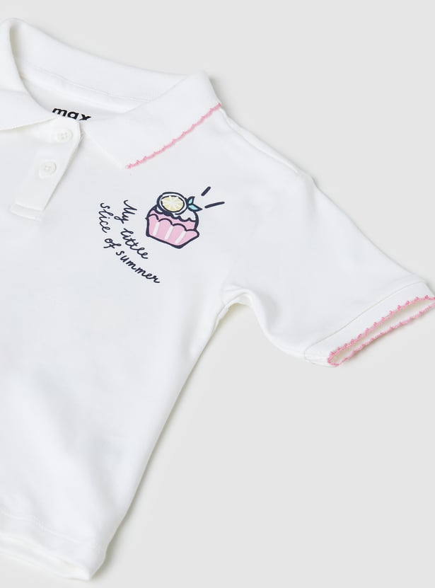 Girls Printed Polo T-shirt