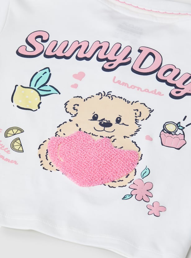 Girls Printed Polo T-shirt
