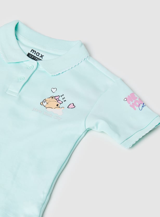 Girls Printed Polo T-shirt