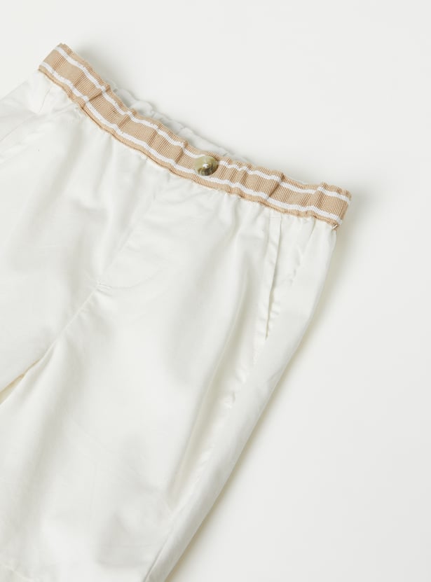 Boys Striped Embroidered Shorts Set