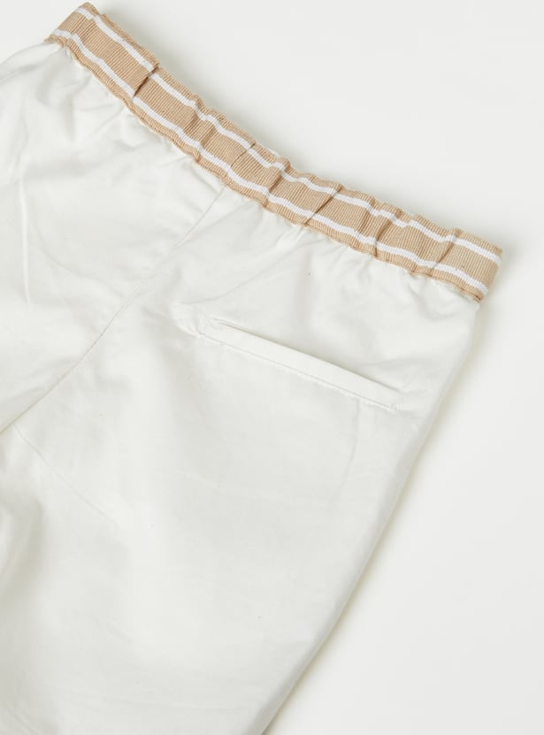 Boys Striped Embroidered Shorts Set