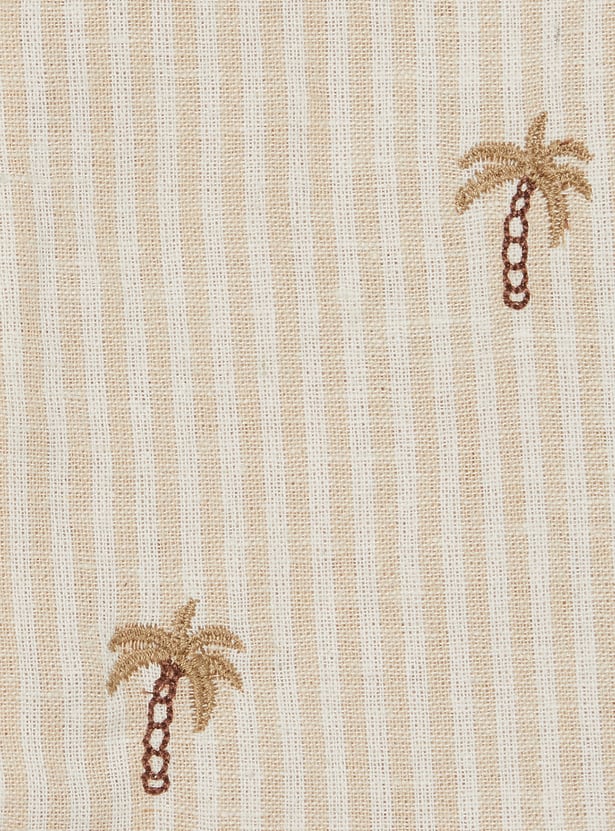 Boys Striped Embroidered Shorts Set