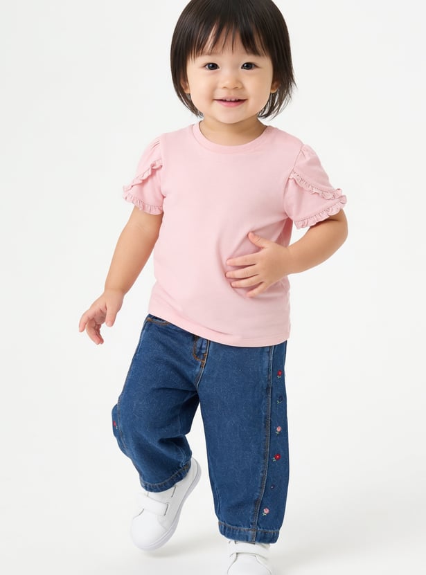 Girls Embroidered Jeans