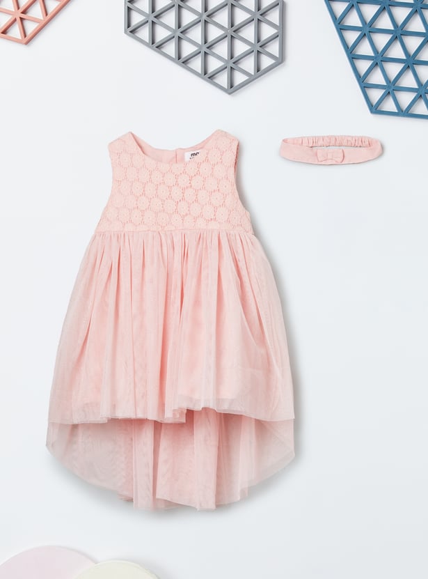 Girls Crochet Dress with Headband