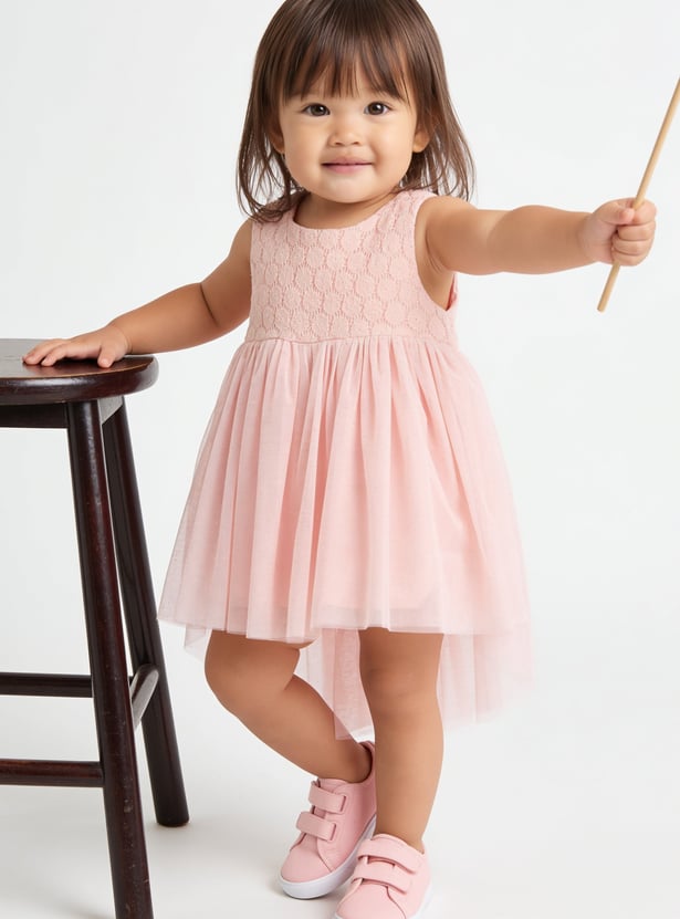 Girls Crochet Dress with Headband