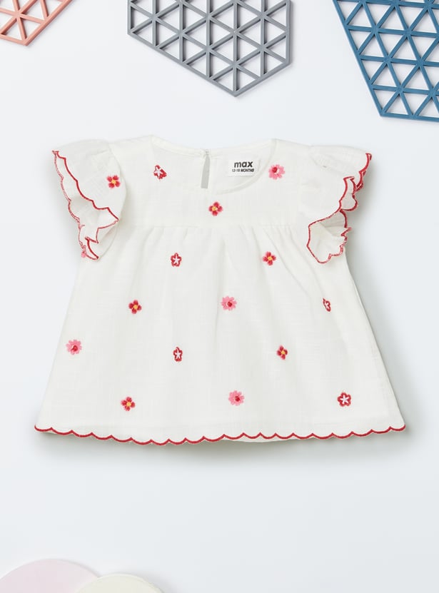 Girls Embroidered Shorts Set