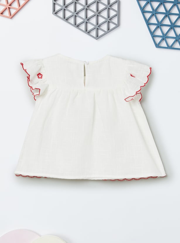 Girls Embroidered Shorts Set