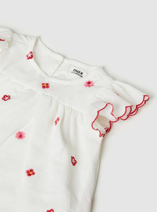 Girls Embroidered Shorts Set