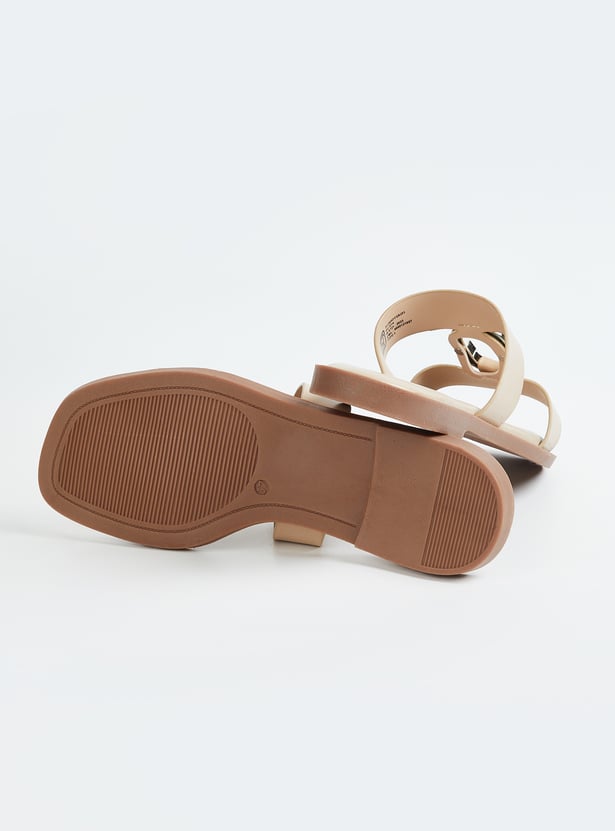 Women Solid Dual Strap Sandals
