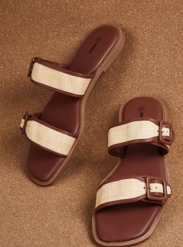 Women Colourblock Dual Strap Flats