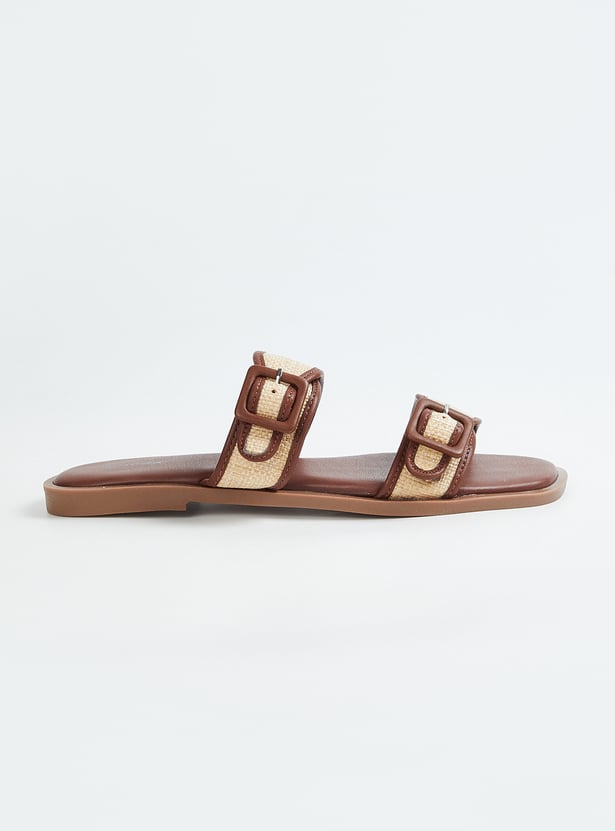 Women Colourblock Dual Strap Flats