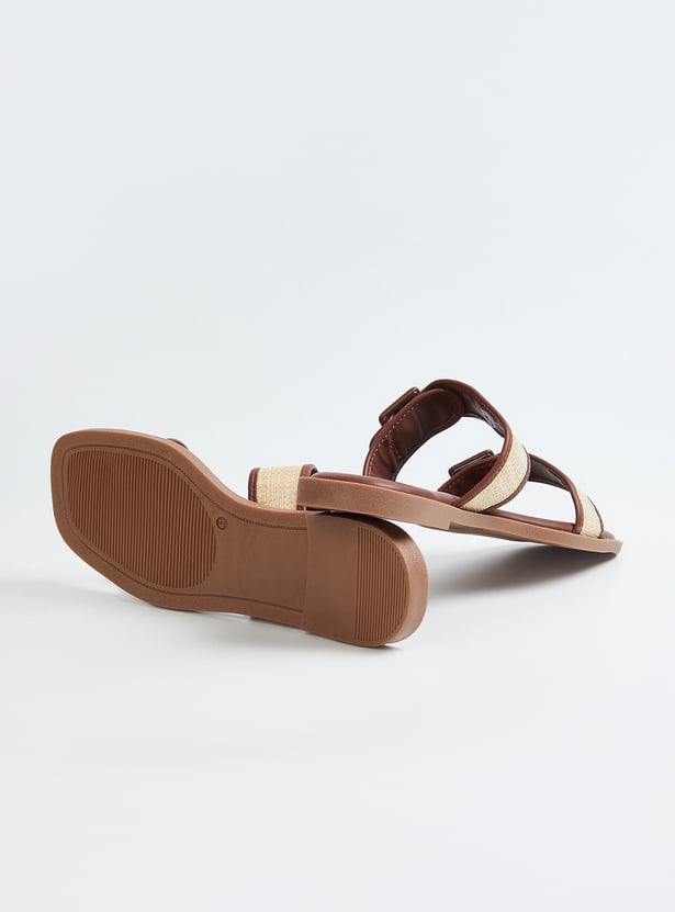Women Colourblock Dual Strap Flats