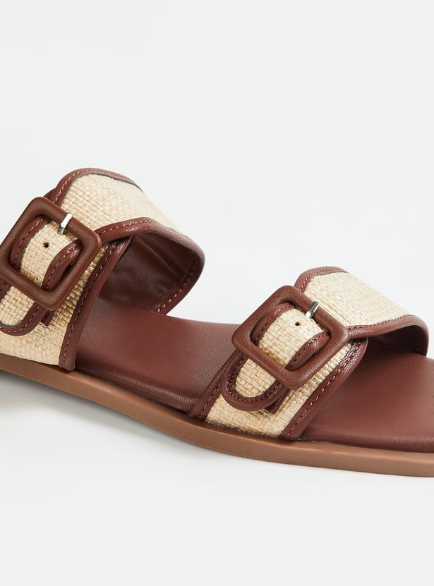 Women Colourblock Dual Strap Flats