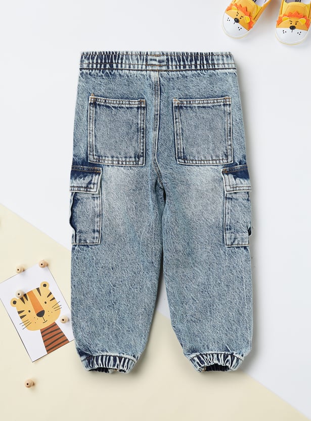 Boys Mildly Washed Cargo Joggers