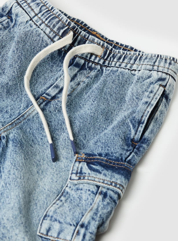 Boys Mildly Washed Cargo Joggers