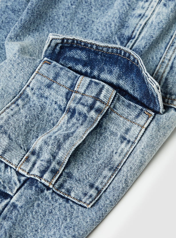 Boys Mildly Washed Cargo Joggers