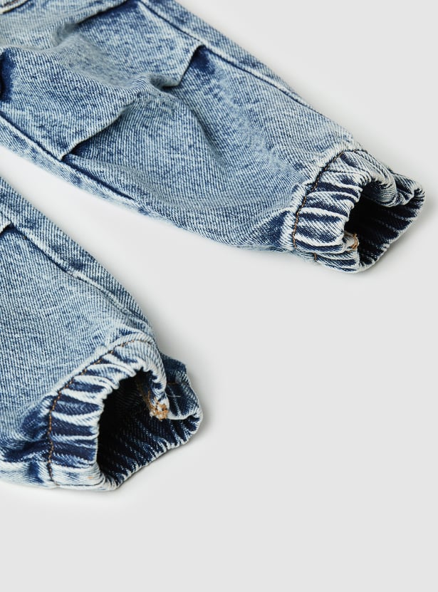Boys Mildly Washed Cargo Joggers