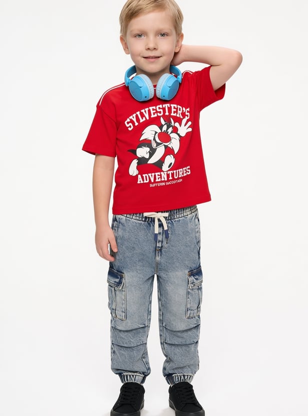 Boys Mildly Washed Cargo Joggers
