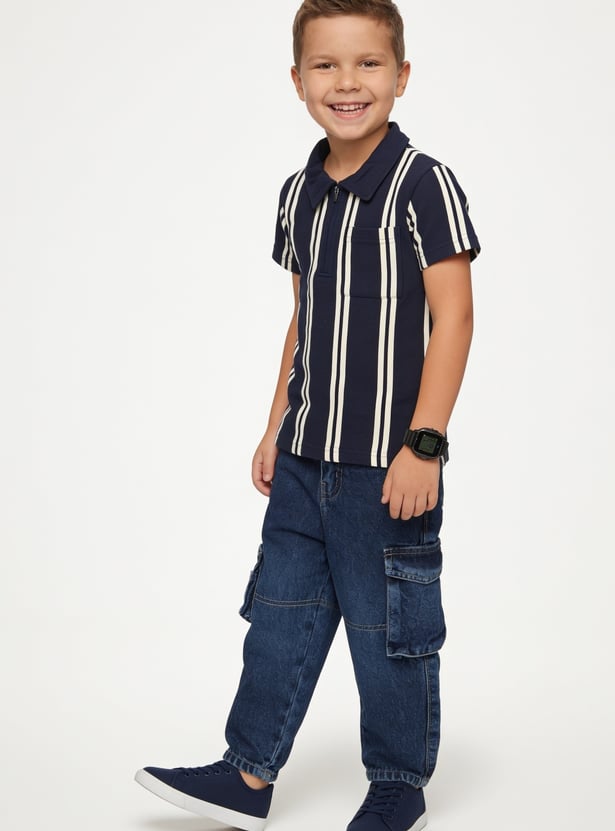 Boys Striped Polo T-shirt