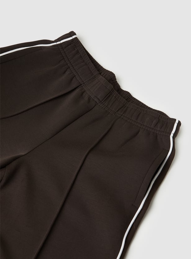 Girls Solid Wide Leg Trouser