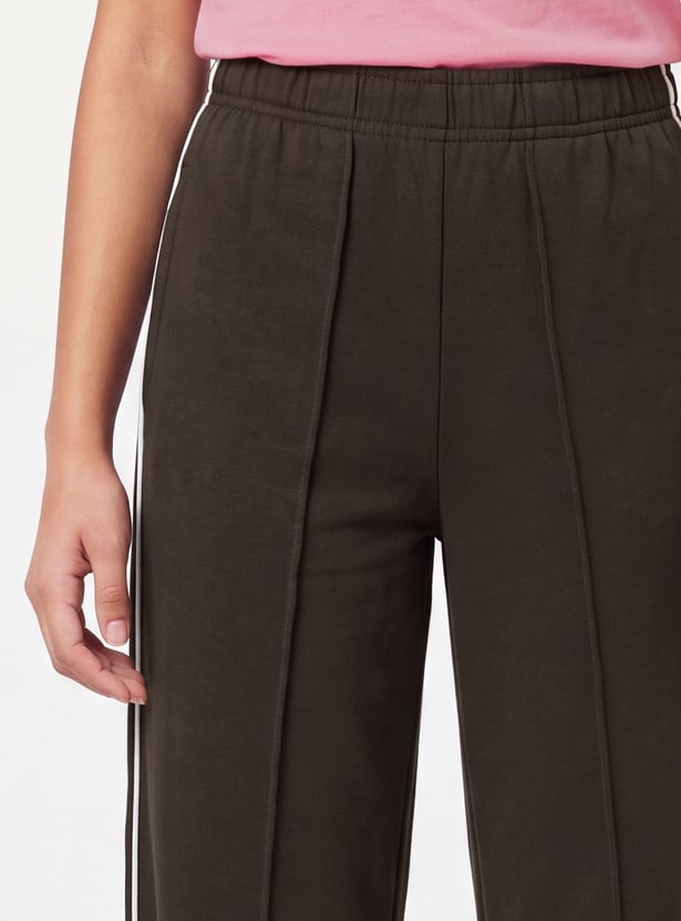 Girls Solid Wide Leg Trouser