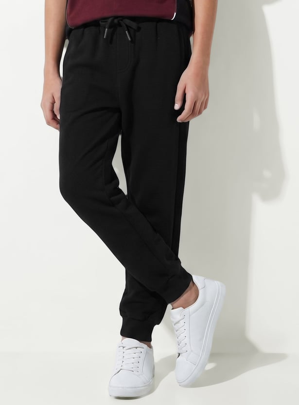Boys Textured Knit Joggers