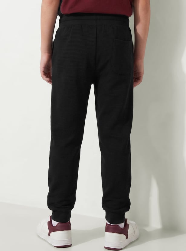 Boys Textured Knit Joggers