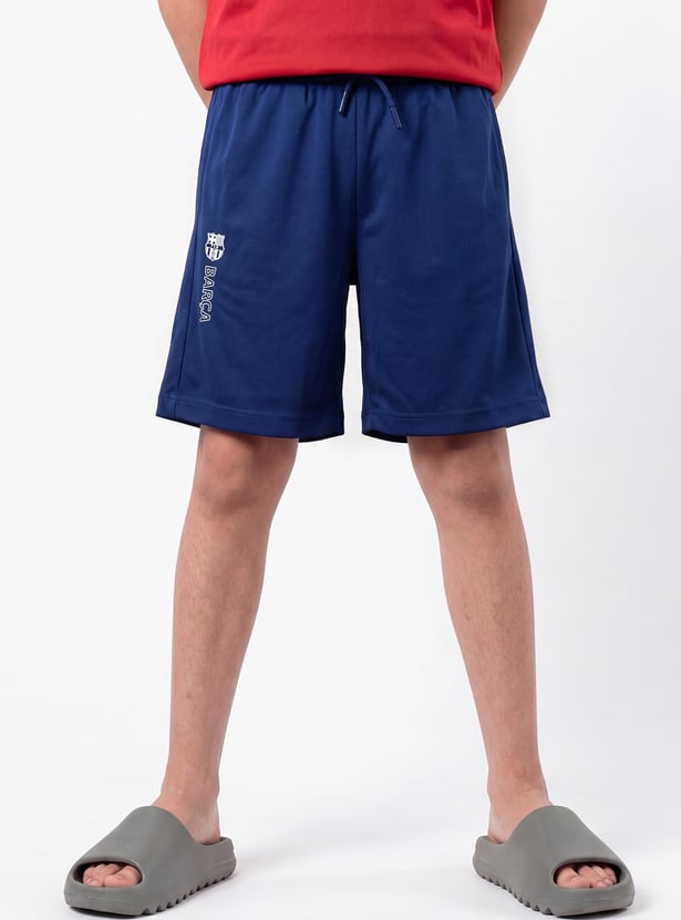 Boys FC Barcelona Printed Shorts Set