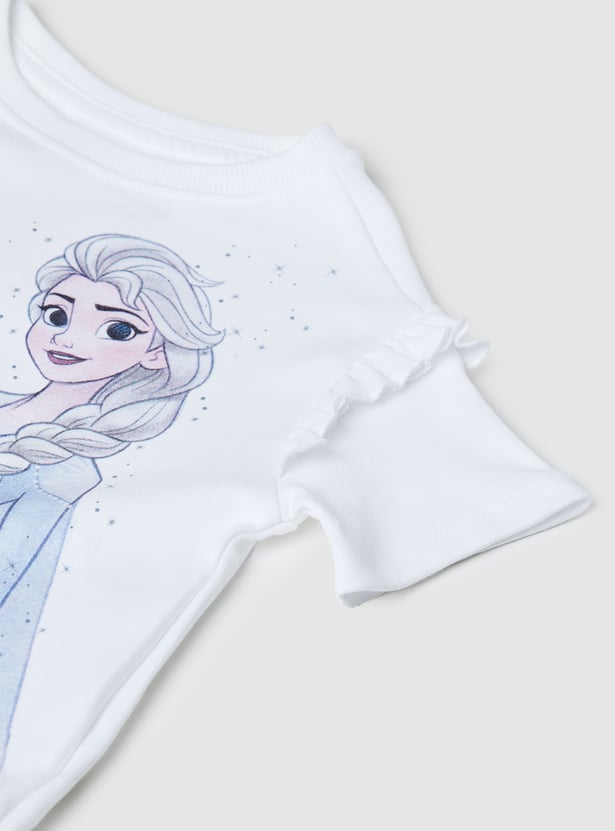 Girls Frozen Printed Shorts Set