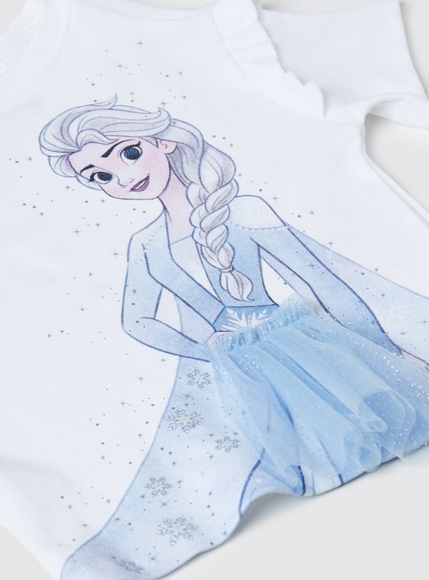 Girls Frozen Printed Shorts Set